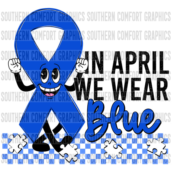In April we wear blue PNG