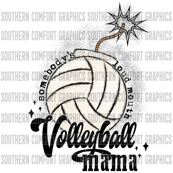Loud mouth volleyball mama PNG