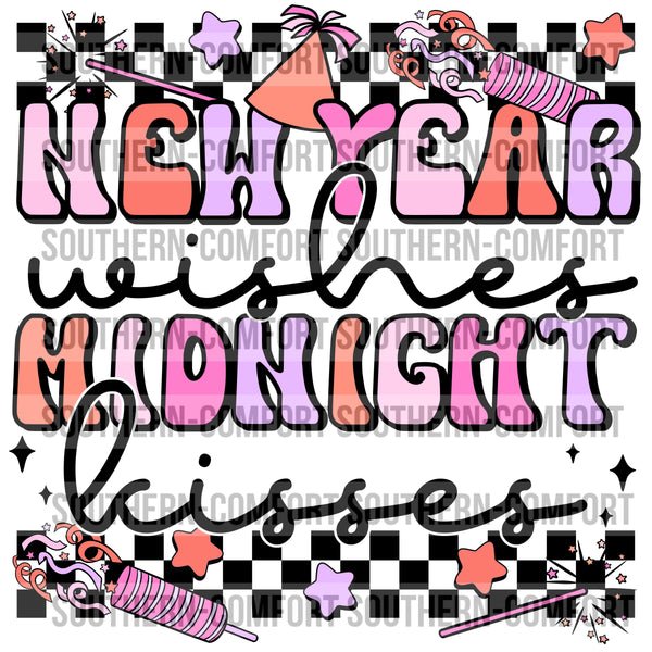 New year wishes midnight kisses PNG