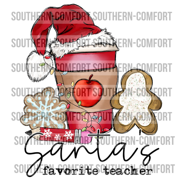 Santa's favorite teacher PNG