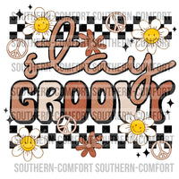 Stay Groovy Distressed PNG