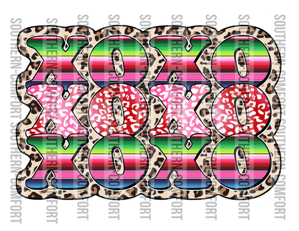 Xoxo leopard serape  PNG