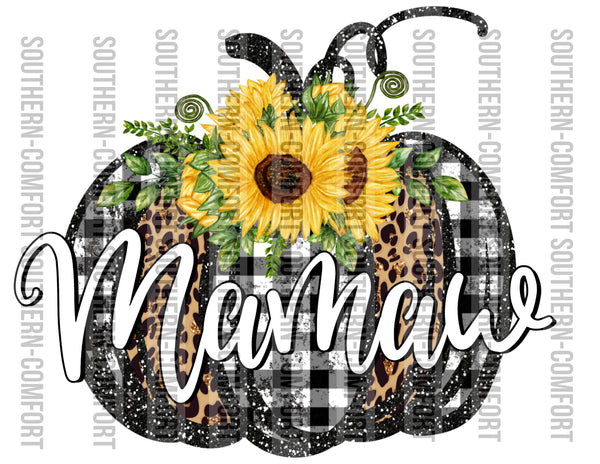 Mamaw sunflower pumpkin PNG