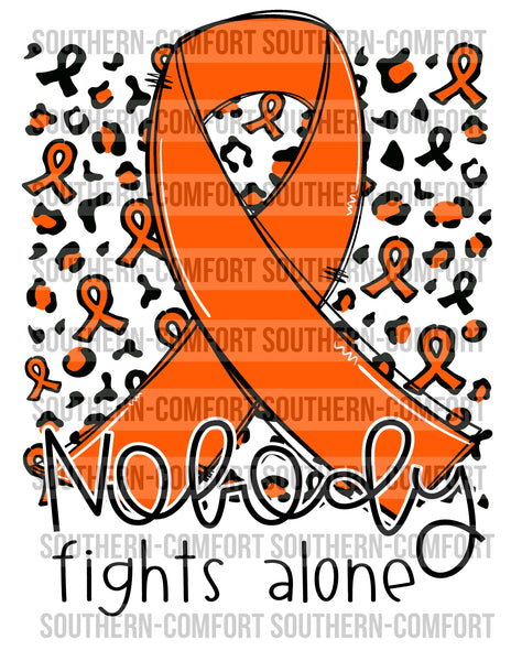 Nobody fights alone (orange) PNG