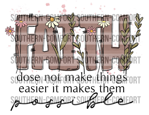 Faith does not make things easier it makes them possible PNG