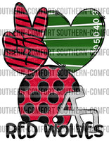 Peace love red wolves PNG
