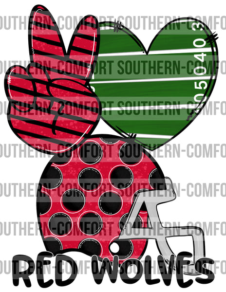 Peace love red wolves PNG