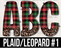 Plaid/leopard alphabet commercial elements