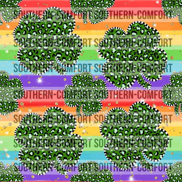 Rainbow clover Digital paper commercial use