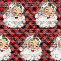 Buffalo plaid Santa Seamless