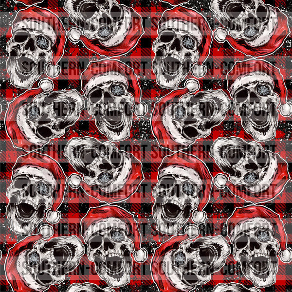 Skull Christmas Digital paper commercial use