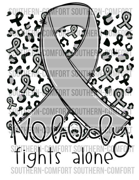 Nobody fights alone (grey) PNG