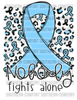 Nobody fights alone (light blue) PNG