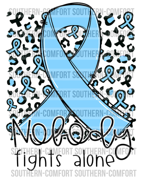 Nobody fights alone (light blue) PNG