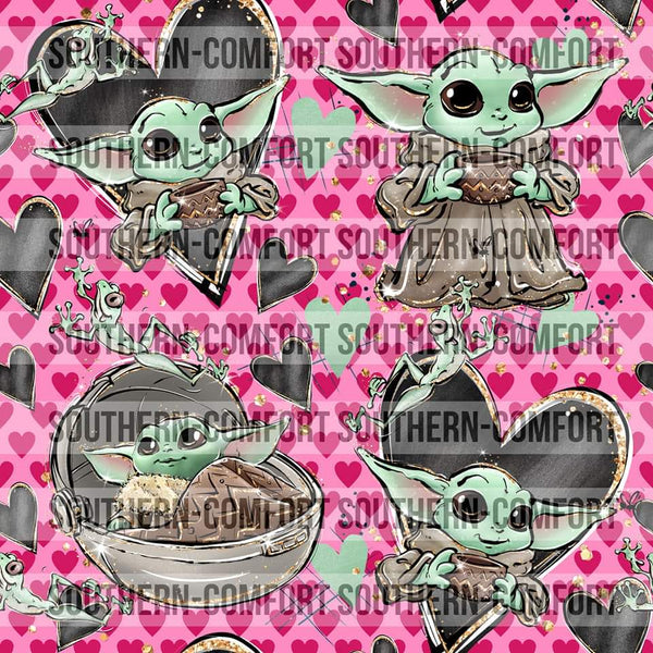 Valentine yoda Digital paper commercial use