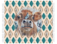 Cow Aztec print 20oz tumbler PNG