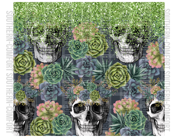 Succulent skulls 20oz tumbler PNG