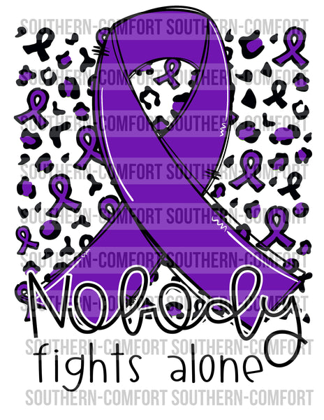 Nobody fights alone (purple) PNG
