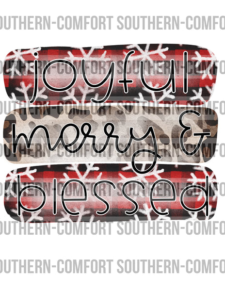 Joyful merry and blessed PNG
