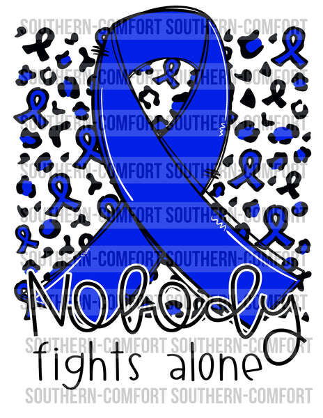 Nobody fights alone (blue) PNG