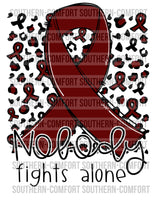 Nobody fights alone (burgundy) PNG