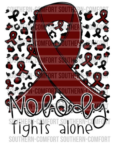 Nobody fights alone (burgundy) PNG