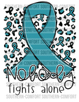 Nobody fights alone (teal) PNG