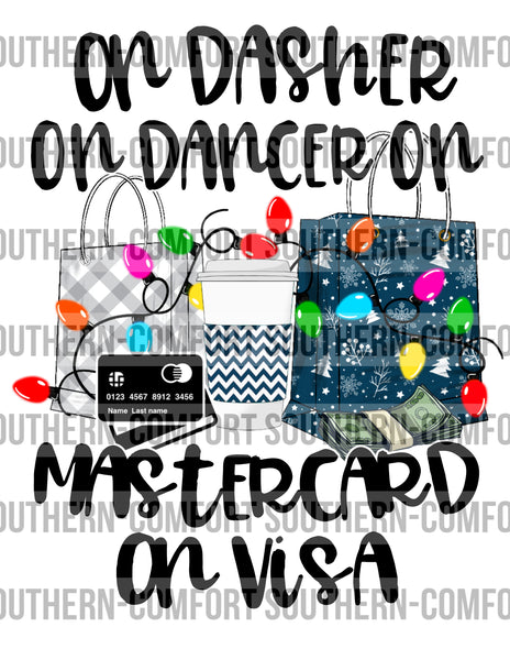On dasher, dancer, MasterCard and visa PNG