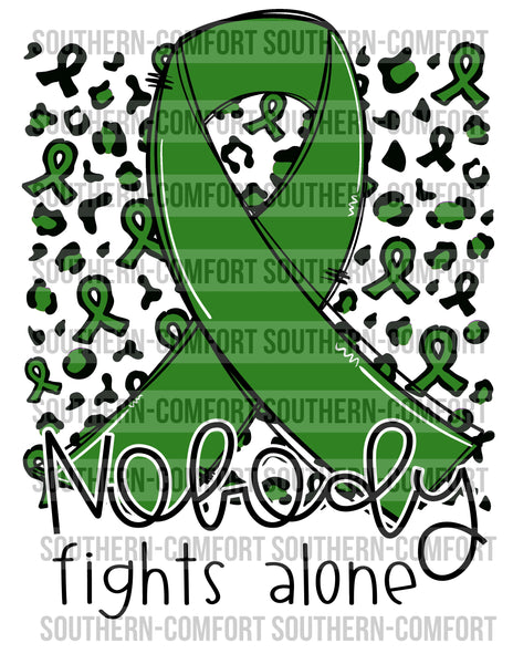 Nobody fights alone (green) PNG