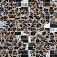 Checkered leopard Digital paper commercial use