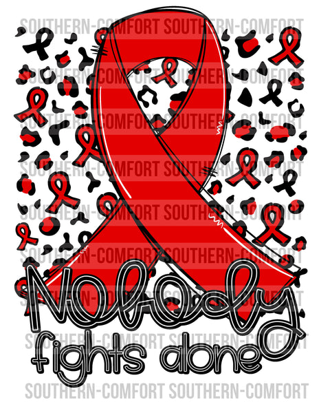 Nobody fights alone (red) PNG
