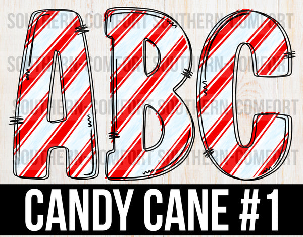 Candy cane alphabet commercial elements