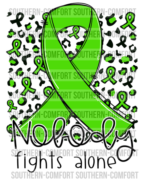Nobody fights alone (lime) PNG