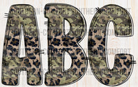 Camo/leopard alphabet commercial elements