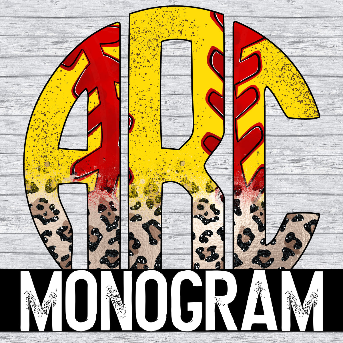 Leopard Softball Monogram – southerncomfortgraphics
