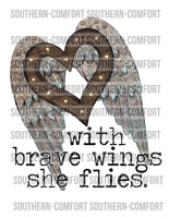 With brave wings she flies PNG