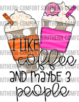 I like coffee and maybe 3 people PNG