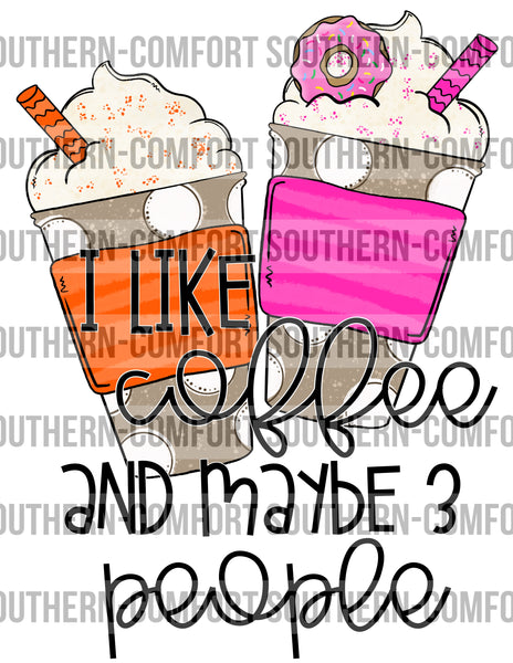 I like coffee and maybe 3 people PNG