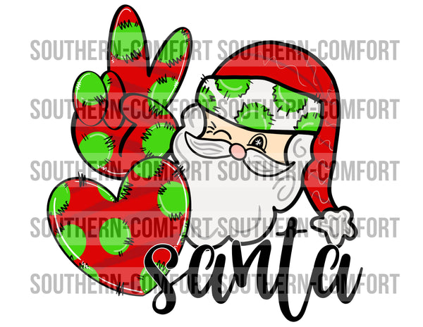 Peace love Santa PNG