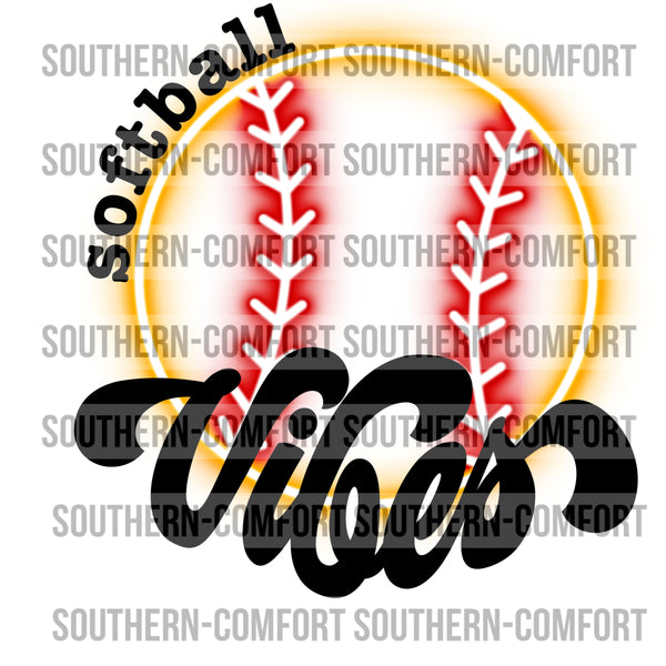 Softball vibes PNG