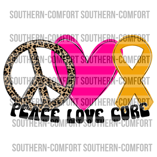 Peace love cure PNG