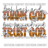 Look back and thank God look forward and trust God PNG