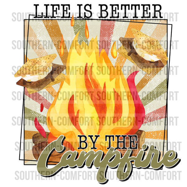 Life is better by the campfire PNG