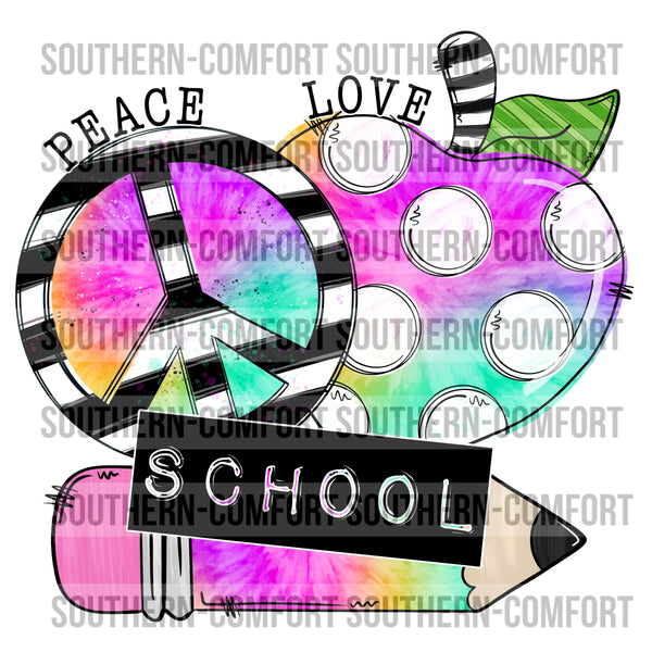 Peace love school PNG