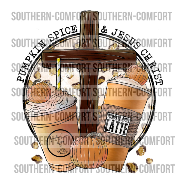 Pumpkin spice and Jesus Christ PNG