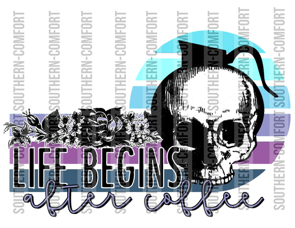 Life begins after coffee PNG file